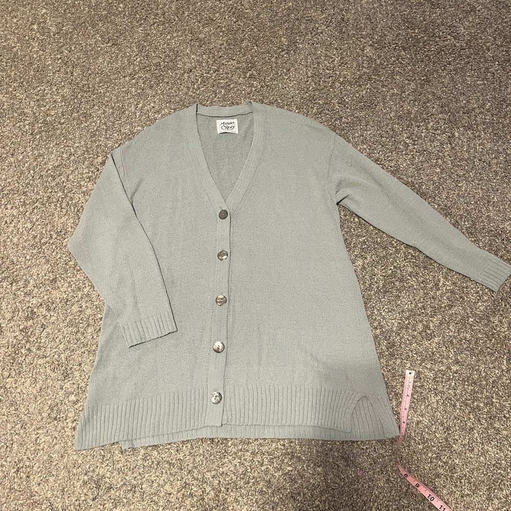 Margaret O’Leary Sage Green Button Down Cardigan Sweater